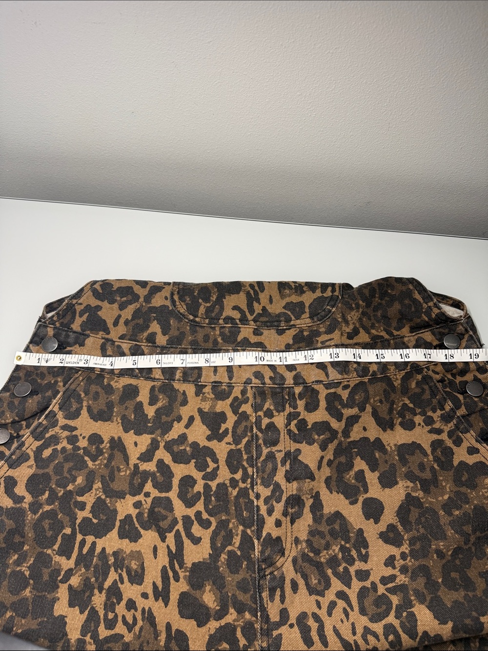 🔥 VIRAL CIDER Leopard Print Denim Wide Leg Overalls - Size XL 🔥 - Picture 9 of 10